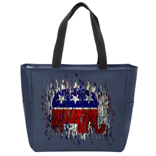 Republican Digital Flag Zip Tote Bag