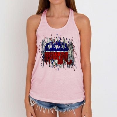 Republican Digital Flag Women's Knotted Racerback Tank