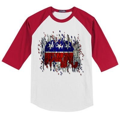 Republican Digital Flag Kids Colorblock Raglan Jersey