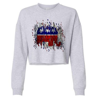 Republican Digital Flag Cropped Pullover Crew