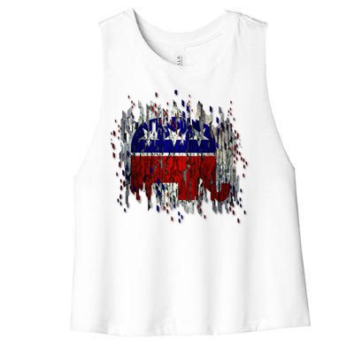 Republican Digital Flag Women's Racerback Cropped Tank