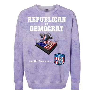 Republican Vs. Democrat Colorblast Crewneck Sweatshirt