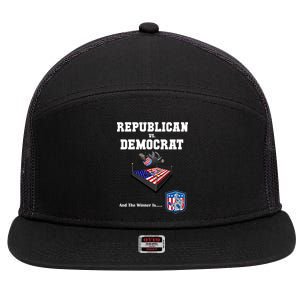 Republican Vs. Democrat 7 Panel Mesh Trucker Snapback Hat