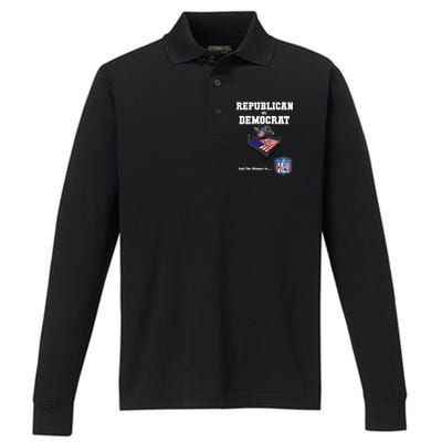 Republican Vs. Democrat Performance Long Sleeve Polo