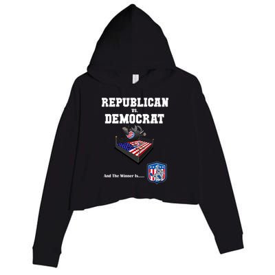 Republican Vs. Democrat Crop Fleece Hoodie