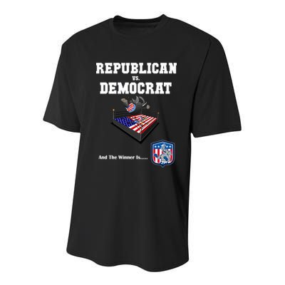 Republican Vs. Democrat Youth Performance Sprint T-Shirt
