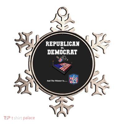 Republican Vs. Democrat Metallic Star Ornament