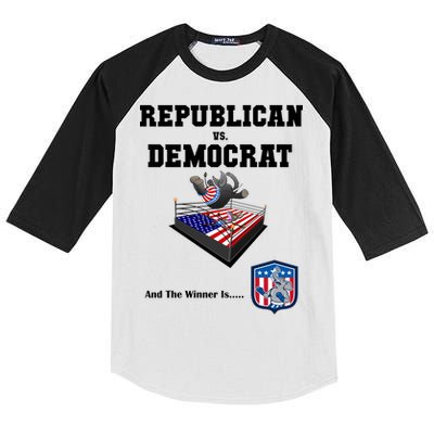 Republican Vs. Democrat Kids Colorblock Raglan Jersey