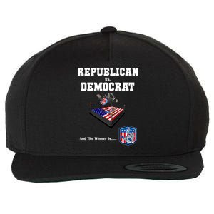 Republican Vs. Democrat Wool Snapback Cap