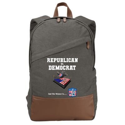 Republican Vs. Democrat Cotton Canvas Backpack