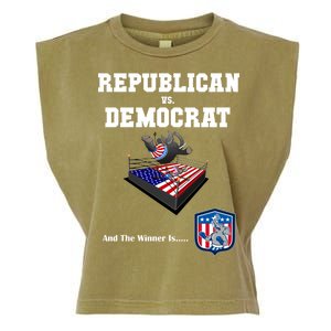 Republican Vs. Democrat Garment-Dyed Women's Muscle Tee