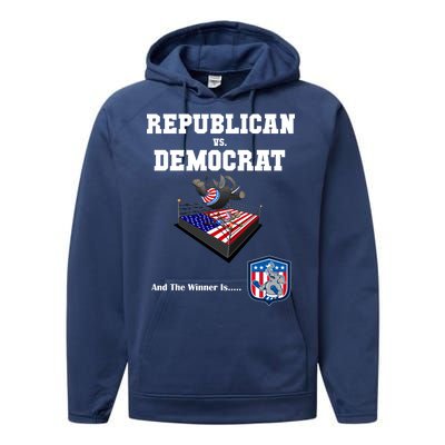 Republican Vs. Democrat Performance Fleece Hoodie