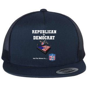 Republican Vs. Democrat Flat Bill Trucker Hat