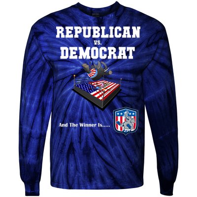 Republican Vs. Democrat Tie-Dye Long Sleeve Shirt