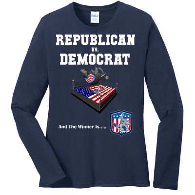 Republican Vs. Democrat Ladies Long Sleeve Shirt