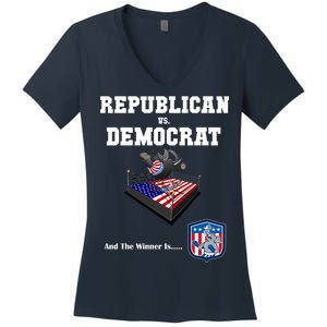 Republican Vs. Democrat Women's V-Neck T-Shirt