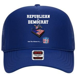 Republican Vs. Democrat High Crown Mesh Back Trucker Hat