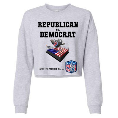 Republican Vs. Democrat Cropped Pullover Crew