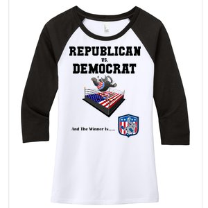 Republican Vs. Democrat Women's Tri-Blend 3/4-Sleeve Raglan Shirt