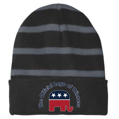 Republicans The Official Logo of Winners Striped Beanie with Solid Band