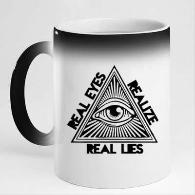 Real Eyes Realize Real Lies Truth 11oz Black Color Changing Mug