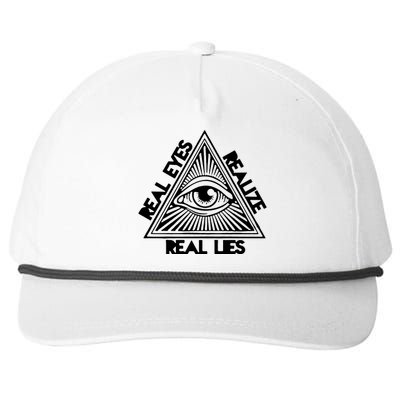 Real Eyes Realize Real Lies Truth Snapback Five-Panel Rope Hat