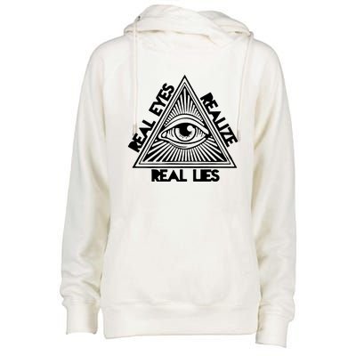 Real Eyes Realize Real Lies Truth Womens Funnel Neck Pullover Hood