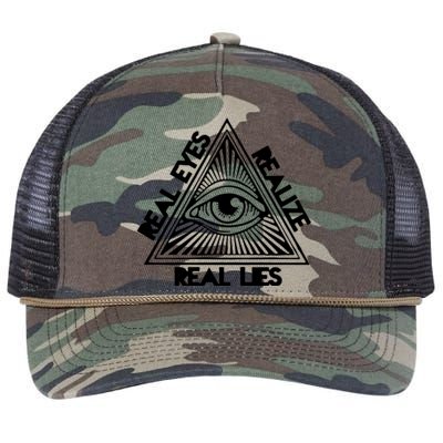 Real Eyes Realize Real Lies Truth Retro Rope Trucker Hat Cap