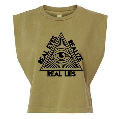 Real Eyes Realize Real Lies Truth Garment-Dyed Women's Muscle Tee