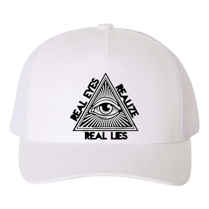 Real Eyes Realize Real Lies Truth Yupoong Adult 5-Panel Trucker Hat