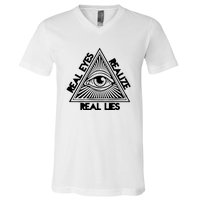 Real Eyes Realize Real Lies Truth V-Neck T-Shirt