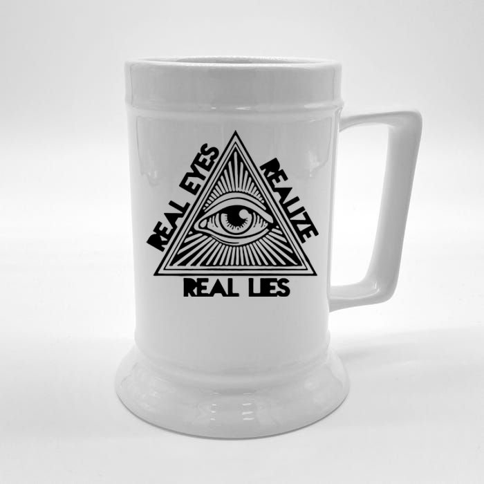 Real Eyes Realize Real Lies Truth Beer Stein