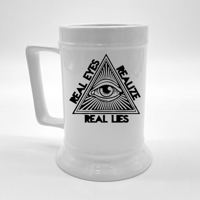 Real Eyes Realize Real Lies Truth Beer Stein