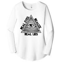 Real Eyes Realize Real Lies Truth Women's Perfect Tri Tunic Long Sleeve Shirt