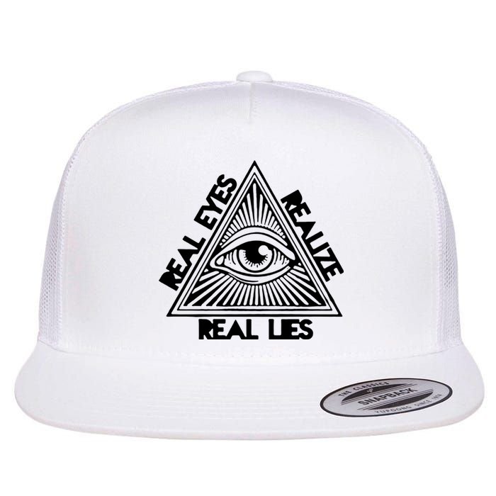 Real Eyes Realize Real Lies Truth Flat Bill Trucker Hat