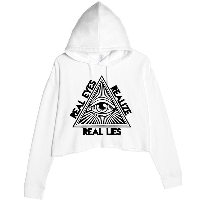 Real Eyes Realize Real Lies Truth Crop Fleece Hoodie