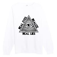 Real Eyes Realize Real Lies Truth Premium Crewneck Sweatshirt