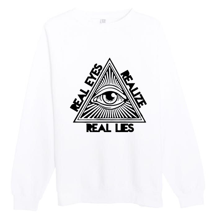 Real Eyes Realize Real Lies Truth Premium Crewneck Sweatshirt