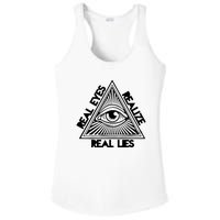 Real Eyes Realize Real Lies Truth Ladies PosiCharge Competitor Racerback Tank