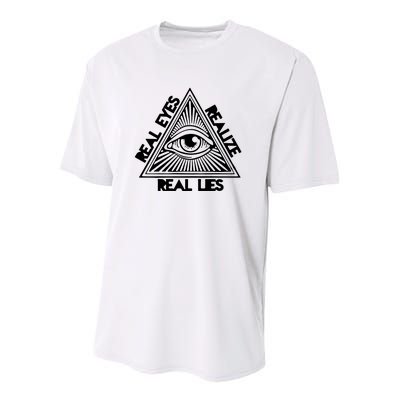 Real Eyes Realize Real Lies Truth Youth Performance Sprint T-Shirt