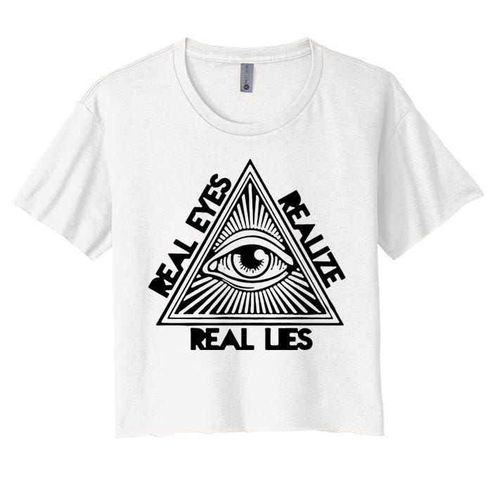 Real Eyes Realize Real Lies Truth Women's Crop Top Tee