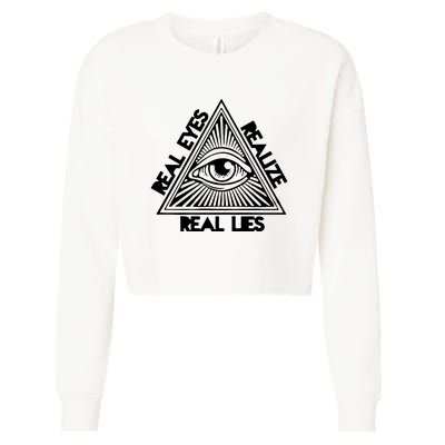 Real Eyes Realize Real Lies Truth Cropped Pullover Crew