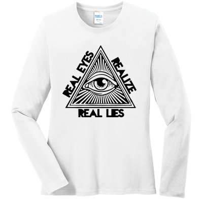 Real Eyes Realize Real Lies Truth Ladies Long Sleeve Shirt