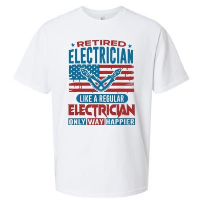 Retired Electrician Regular Electrician Only Way Happier Sueded Cloud Jersey T-Shirt