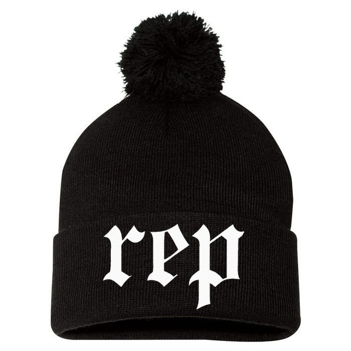 Rep Expression Pom Pom 12in Knit Beanie