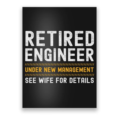 Retired Engineer Retired Black Modern Letter Print Poster