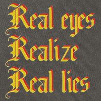 Real Eyes Realize Real Lies Old English Typography Cotton Canvas Backpack