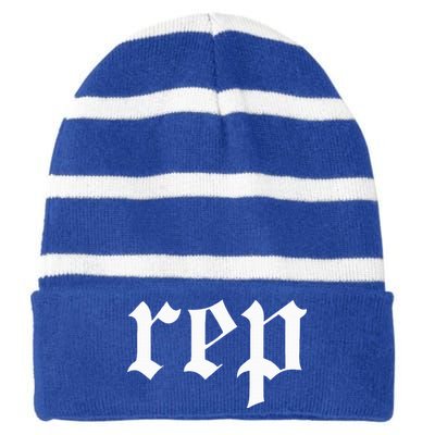 Rep Expression Striped Beanie with Solid Band