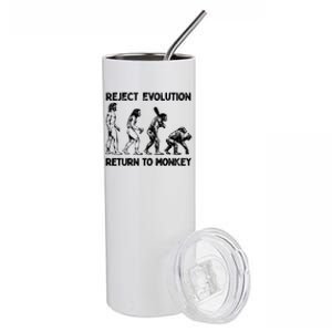 Reject Evolution Return To Monkey Stainless Steel Tumbler