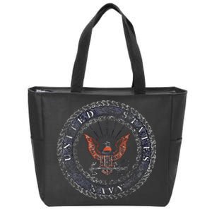 Rough Emblem Zip Tote Bag